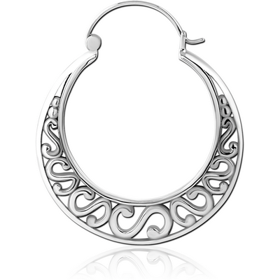SURGICAL STEEL HOOP EARRING FOR TUNNEL