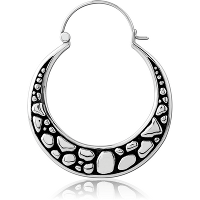 SURGICAL STEEL HOOP EARRING FOR TUNNEL