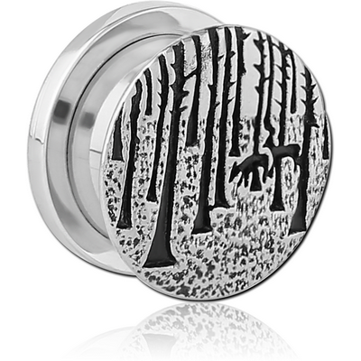 STAINLESS STEEL THREADED TUNNEL WITH SURGICAL STEEL TOP