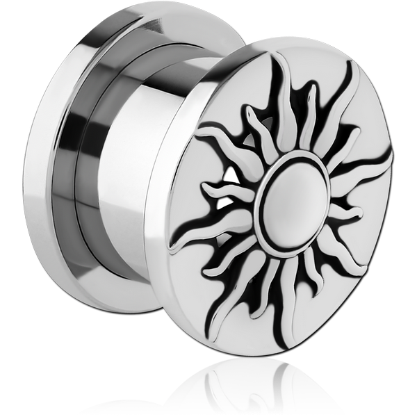 STAINLESS STEEL THREADED TUNNEL WITH SURGICAL STEEL TOP