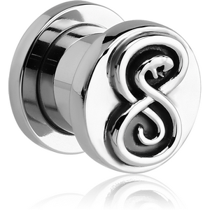 STAINLESS STEEL THREADED TUNNEL WITH SURGICAL STEEL TOP - INFINITY SNAKE