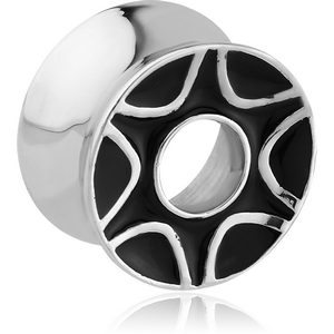SURGICAL STEEL DOUBLE FLARED TUNNEL WITH ENAMEL - STAR