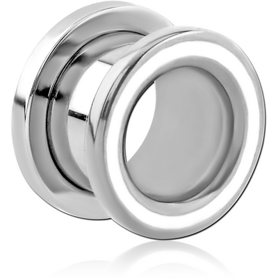 STAINLESS STEEL THREADED TUNNEL WITH SURGICAL STEEL TOP
