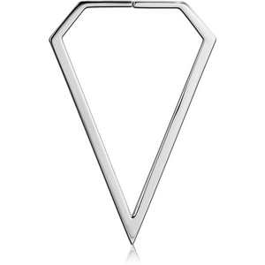 SURGICAL STEEL HOOP EARRINGS FOR TUNNEL - DIAMOND