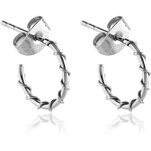 SURGICAL STEEL EAR STUDS PAIR - WIRE ON HOOP