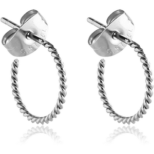 SURGICAL STEEL EAR STUDS PAIR - TWIST HOOP