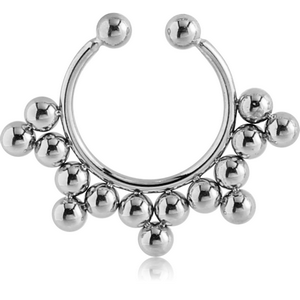 SURGICAL STEEL FAKE SEPTUM RING - 15 BALLS