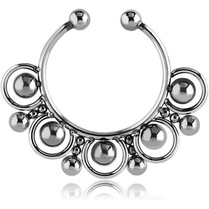 SURGICAL STEEL FAKE SEPTUM RING - 17 BALLS