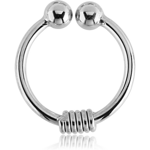 SURGICAL STEEL FAKE SEPTUM RING - BRAB WIRE