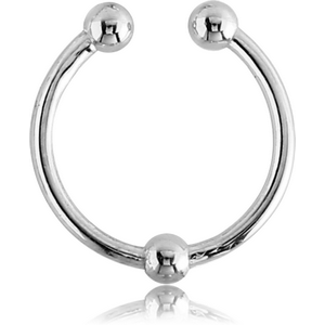 SURGICAL STEEL FAKE SEPTUM RING - MIDDLE BALL
