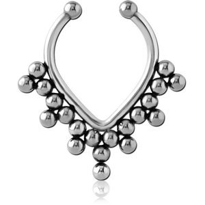 SURGICAL STEEL FAKE SEPTUM RING - DOTS AND CIRCLES