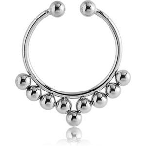 SURGICAL STEEL FAKE SEPTUM RING - 9 BALLS