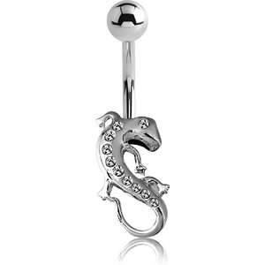STERLING SILVER 925 JEWELLED NAVEL BANANA