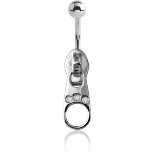 STERLING SILVER 925 JEWELLED NAVEL BANANA