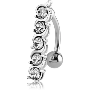 STERLING SILVER 925 JEWELLED NAVEL BANANA
