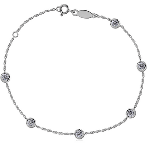 STERLING SILVER 925 JEWELLED BRACELET - BALL