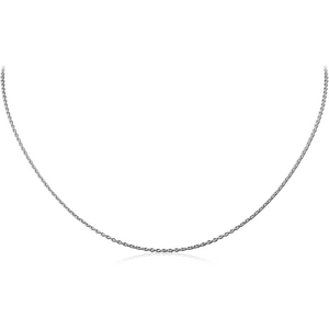 STERLING SILVER 925 ELLIPSE CABLE NECK CHAIN 45CMS WIDTH*1.15MM