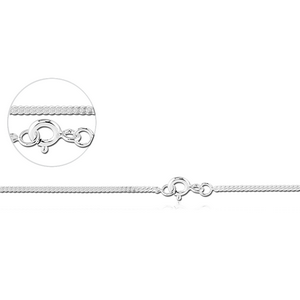 STERLING SILVER 925 CURB NECK CHAIN 40CMS WIDTH*1.2MM