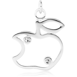 STERLING SILVER 925 JEWELLED CHARM WITH ENAMEL - APPLE