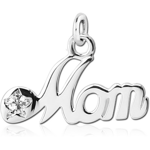 STERLING SILVER 925 JEWELLED CHARM - MOM