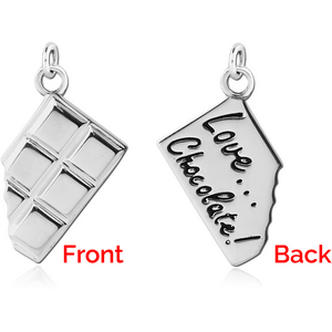 STERLING SILVER 925 CHARM - CHOCOLATE BAR
