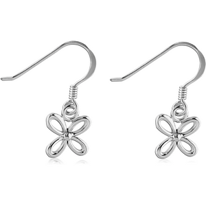 STERLING SILVER 925 EARRINGS PAIR - FLOWER