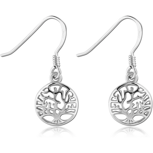 STERLING SILVER 925 EARRINGS PAIR - TREE OF LIFE
