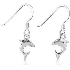 STERLING SILVER 925 EARRINGS PAIR - DOLPHIN