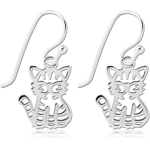 STERLING SILVER 925 EARRINGS PAIR - CAT