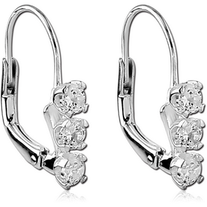 STERLING SILVER 925 JEWELLED EARRINGS PAIR
