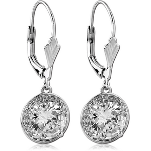 STERLING SILVER 925 JEWELLED EARRINGS PAIR