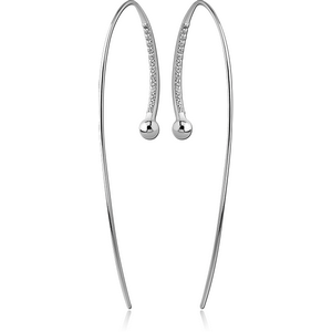 STERLING SILVER 925 JEWELLED EARRINGS PAIR WITH BALL