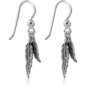 STERLING SILVER 925 EARRINGS PAIR - LEAVES