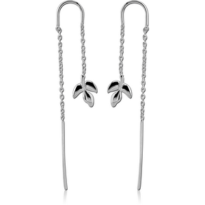 STERLING SILVER 925 EARRINGS PAIR - LEAF
