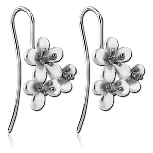 STERLING SILVER 925 EARRINGS PAIR - FLOWERS