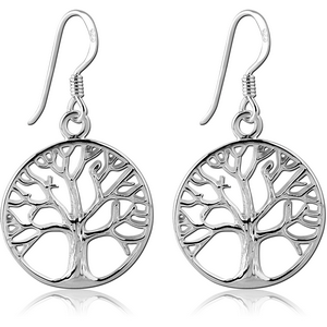 STERLING SILVER 925 EARRINGS PAIR - TREE OF LIFE