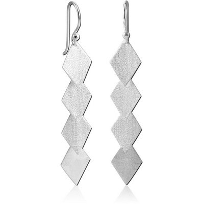 STERLING SILVER 925 EARRINGS MATT FINISH PAIR
