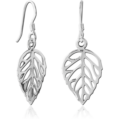STERLING SILVER 925 EARRINGS PAIR - LEAF