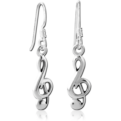 STERLING SILVER 925 EARRINGS PAIR - MUSIC NOTE