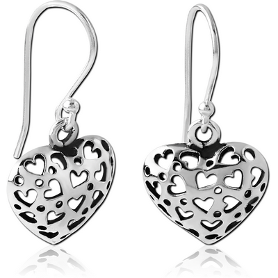 STERLING SILVER 925 EARRINGS PAIR - HEART