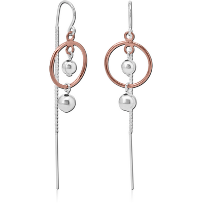 STERLING SILVER 925 TWO TONE EARRINGS PAIR