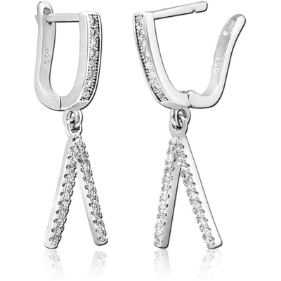 STERLING SILVER 925 JEWELLED EARRINGS PAIR
