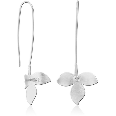 STERLING SILVER 925 MATT FINISH EARRINGS PAIR - FLOWER