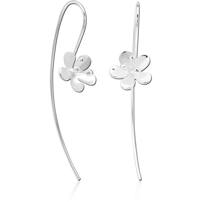 STERLING SILVER 925 MATT FINISH EARRINGS PAIR - FLOWER