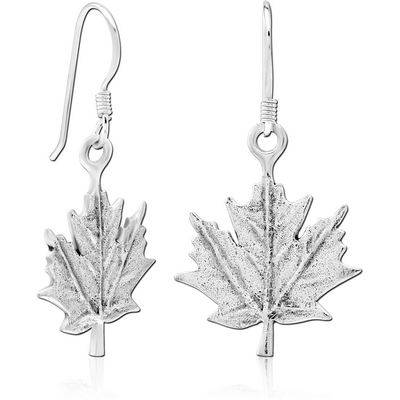 STERLING SILVER 925 EARRINGS PAIR - MARIJUANA LEAF