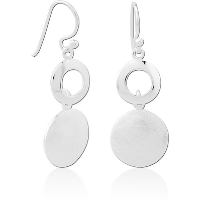 STERLING SILVER 925 MATT FINISH EARRINGS PAIR