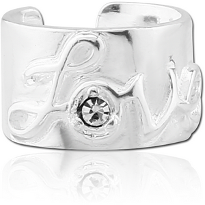 STERLING SILVER 925 JEWELLED EAR CUFF - LOVE