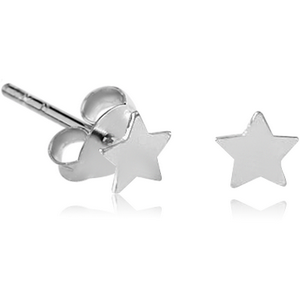 STERLING SILVER 925 EAR STUDS PAIR - BIG STAR