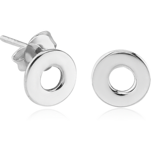 STERLING SILVER 925 EAR STUDS PAIR - DONUT