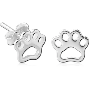 STERLING SILVER 925 EAR STUDS PAIR - PAW